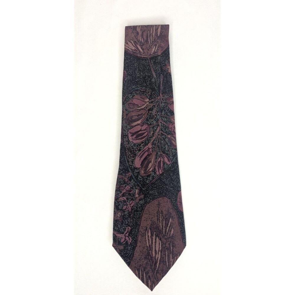 David Lawrence Vintage Style Floral Print Tie Necktie - 100% Silk